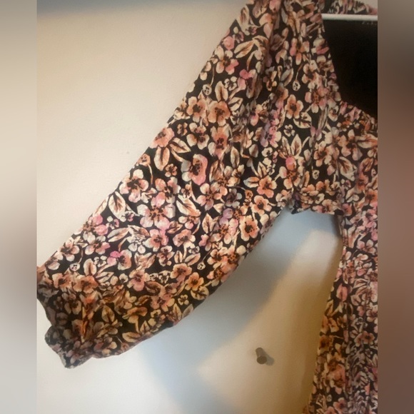 Free People Jael Printed Mini Dress, Floral Black, Size Small - Picture 4 of 6